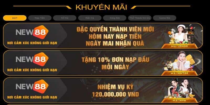 Khuyến mãi New88 mới