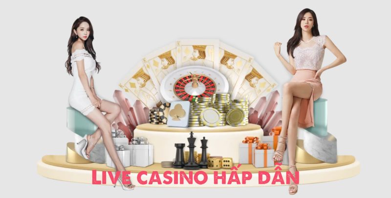 Sảnh live casino với dealer xinh đẹp